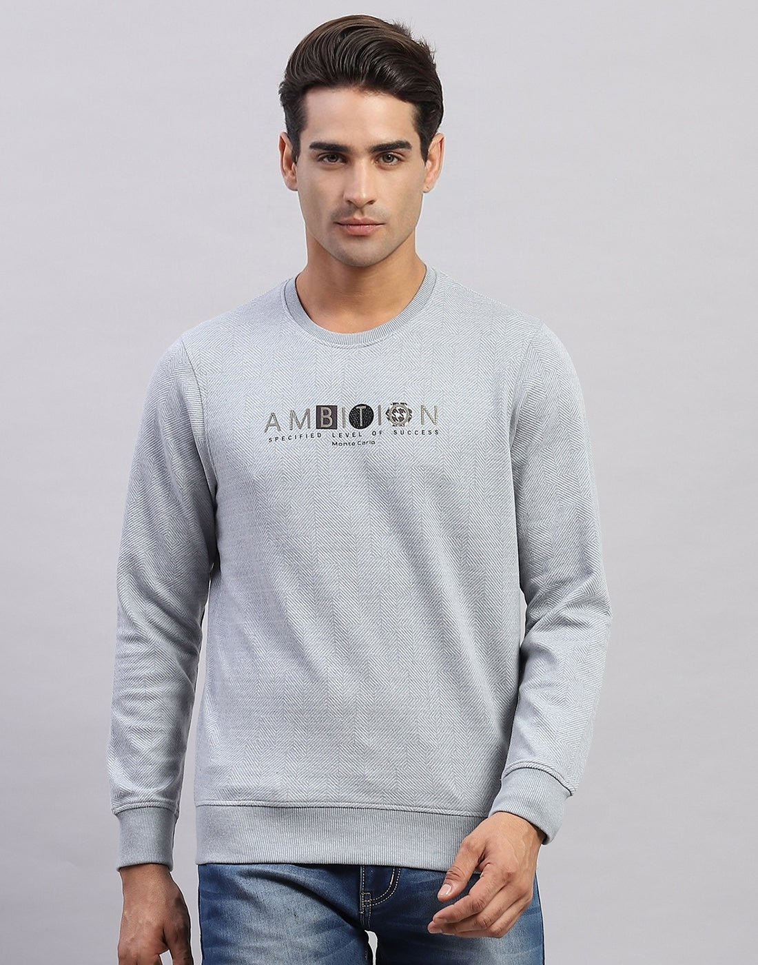 Monte Carlo Men Regular Fit Grey Tshirt 3XL