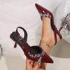 Fashion Crystal Pointed Toe Women Sandals High Heels Stilettos Sexy Shoes Dress Elegant Pumps Woman Slippers Summer 2025 Mujer Zapatos