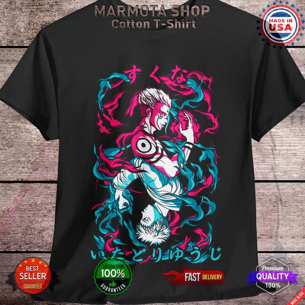 

Футболка Sukuna Ryomen Jujutsu Kaisen Итадори Годжо Аниме Японская Футболка JJK M