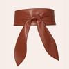 Women's PU Soft Band Wide Belt High Quality Fashion Designer Bow Woman Belts for Dress for Jeans Cummerbunds Solid Color YF1011