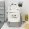 Schoolbag Middle and High School Students Backpack 1011 New Large-capacity Letter Printing Korean Version Contrasting Color Backpack College Backpack