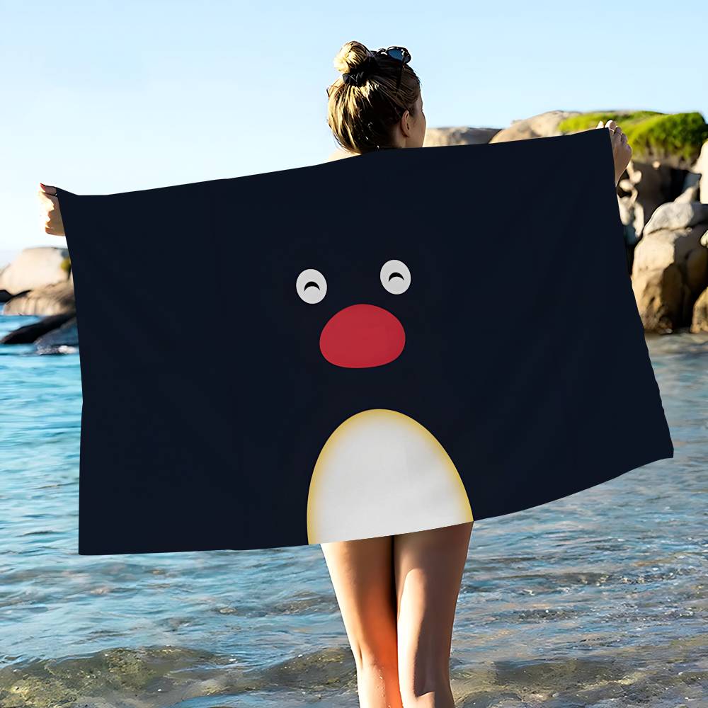 Cartoon Cute P-PinguS Anime Microfiber Blanket Quick Drying Beach Towels Oversized Printing Super Absorbent Pool Towel Blanket