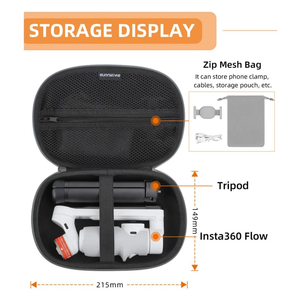 For Insta360 Flow Gimbal Carrying Case Portable Storage Bag Anti Drop Protection Bag for Insta360 Flow Storage Box with Strap