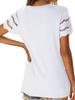 Women's Summer New Floral Lace Patchwork Short Sleeve T-Shirt Crew Neck Slim Fit Top
