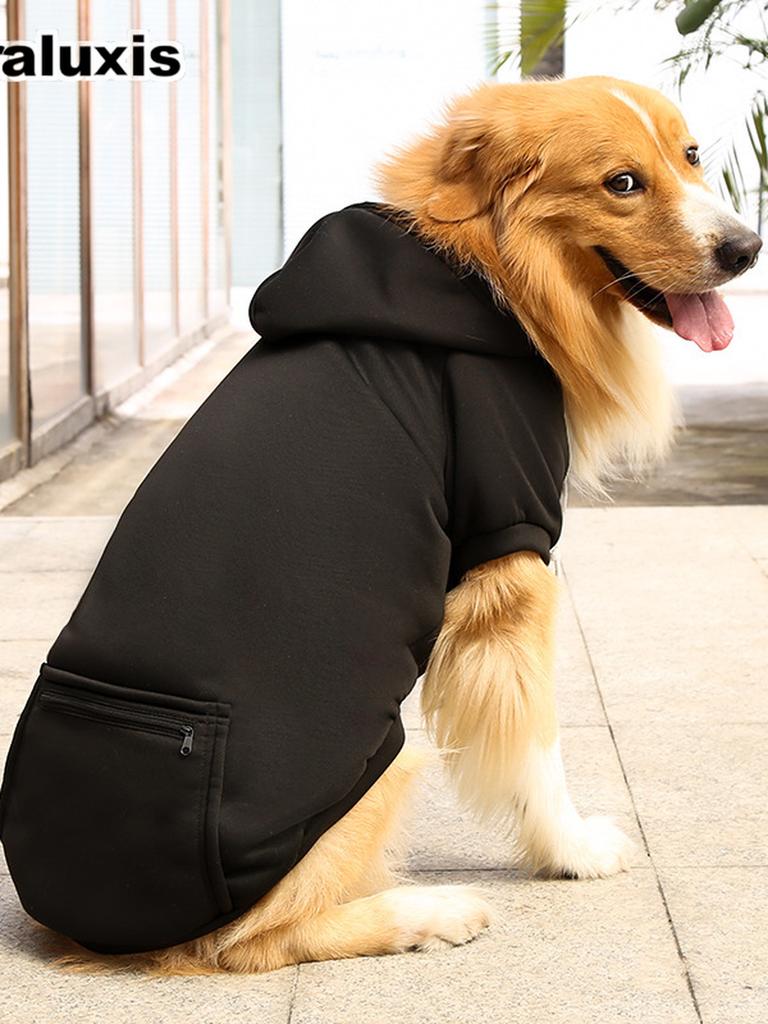 Fall Winter Fleece Golden Retriever Pocket Cat Dog Hoodie for Large Small Dogs Cats Pet Apparel