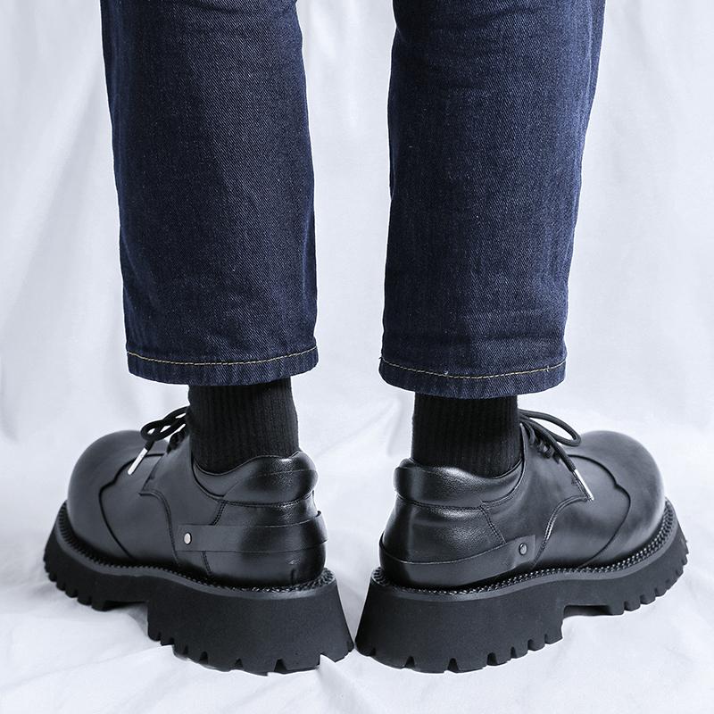 Derby Pánské boty na silné podrážce Módní minimalistický styl Outdoor Trendy Párty kancelář ulice mládež Kvalitní Černé Denní boty