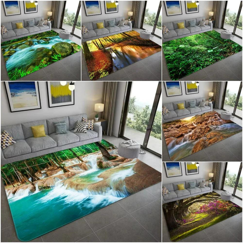 Nature Inspired 3D Scenery Carpet Soft Rug for Living Room Bedroom Kids Room NonSlip Floor Mat Eco Friendly Home Decor Gift Idea