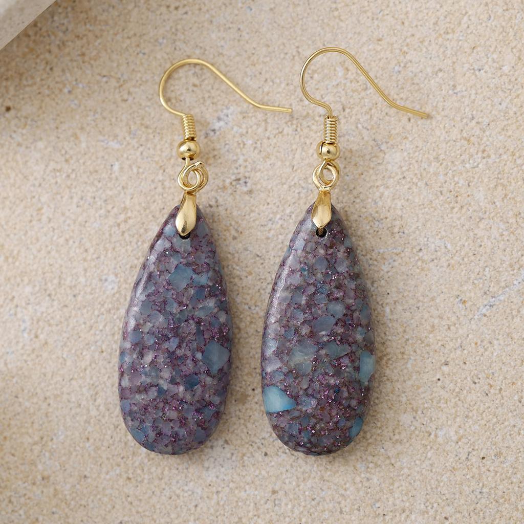 Luxury High Quality Natural Emperor Stone Water Drop Earrings Earrings European and American Popular Retro Jewelry