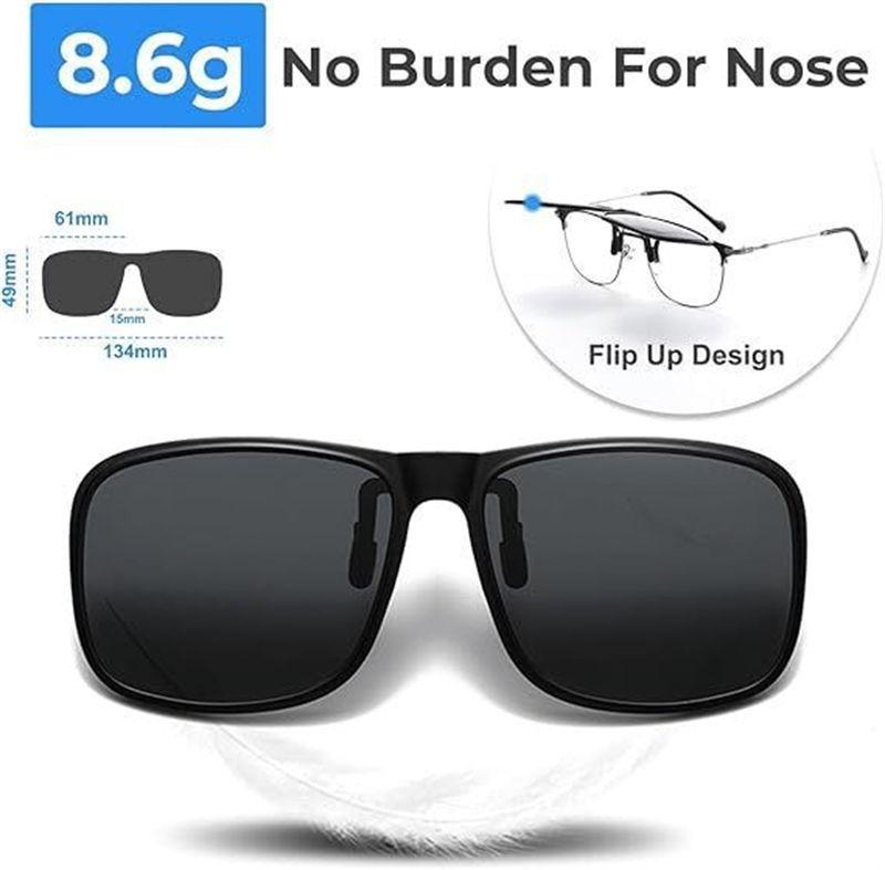 Polarized Clip On Sunglasses Anti-Glare Flip Up Photochromic Polarised Sunglasses for Driving Travel GZW
