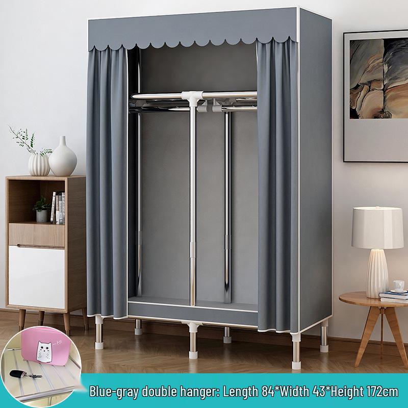 Compact All-Steel Frame Cloth Wardrobe: Durable Storage Solution for Bedrooms and Apartments