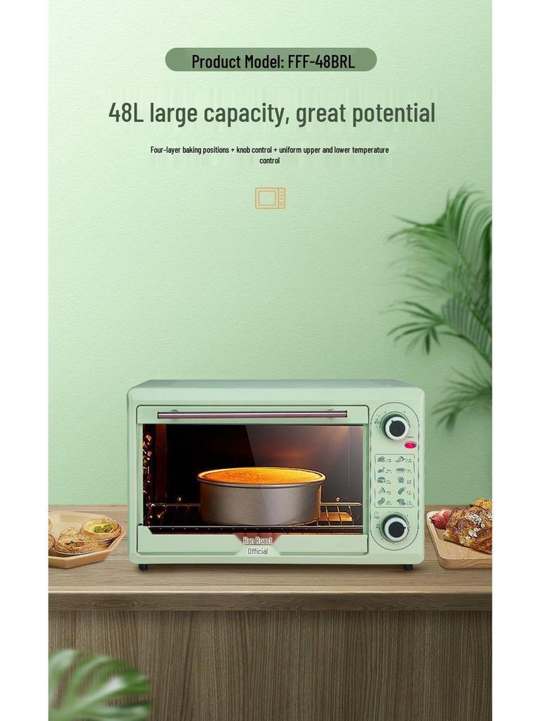 48-Liter Multifunction Electric Oven: Large-Capacity Microwave for Baking & Roasting Whole Chickens