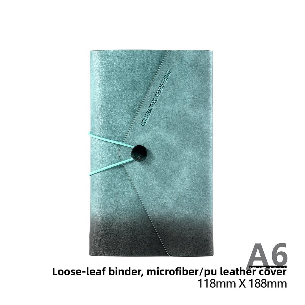 Microfiber Leather A6 Loose-leaf Notebook High Value Gradual Change Color Pocket A7 Small Book Soft Leather Belt