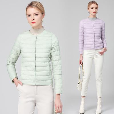 White Duck Down Lightweight Down Jacket for Women's Slim Fit and Warm Short Jacket with A Round Neck for Lightweight and Comfortable Inner Lining