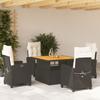Vidaxl 5-Cz. Juego de Muebles de Jardín con Cojines, Negro, Ratán Sintético