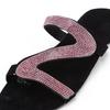 Damen Sandalen Sommer Strand Flacher Mund Strasssteine Mode Rom Damen Party Bequemer Leichter Schuh