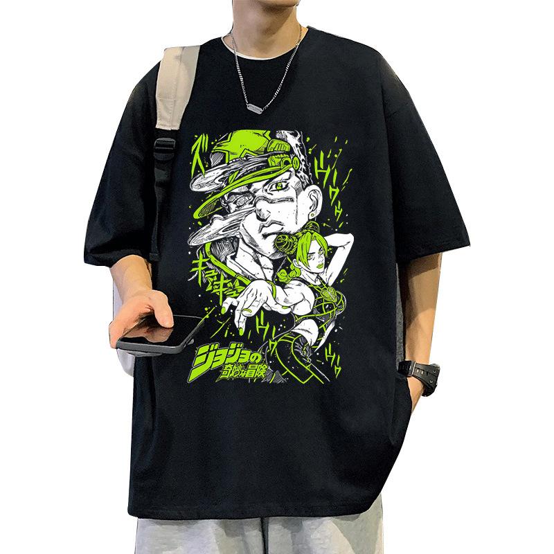 Vinegar Double Jojos Bizarre Adventure Anime Trend Tshirt Cotton Graphic Tee Unisex Unisex Summer Streetwear