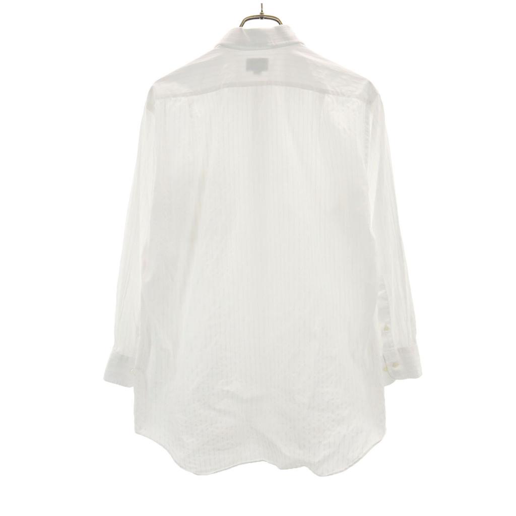 Lanvin Made In Japan Striped Pattern Long Sleeve Shirt 41-80 White Men's Used