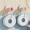 3PCS Plastic Suction Cup Mop Holder Space Saving Wall Mounted Mop Storage Rack Waterproof Broom Storage Brackets Bathroom