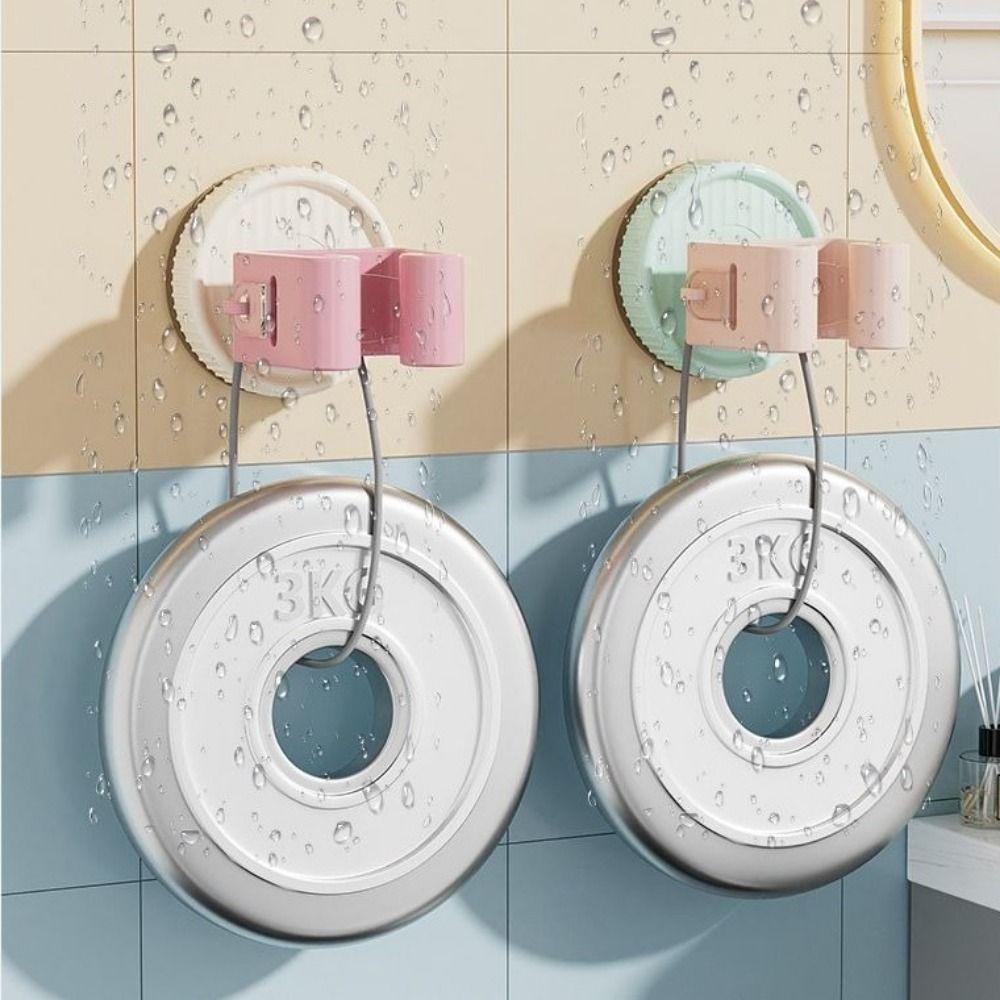 3PCS Plastic Suction Cup Mop Holder Space Saving Wall Mounted Mop Storage Rack Waterproof Broom Storage Brackets Bathroom