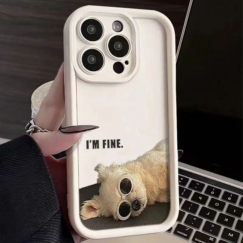 

Cartoon Vacation Sunglasses Dog Silicone Phone Case For iPhone 17 16 15 Pro Max Cases iPhone 11 12 13 14 16Plus 16E 17 Air Cover iPhone 17 Pro античный белый