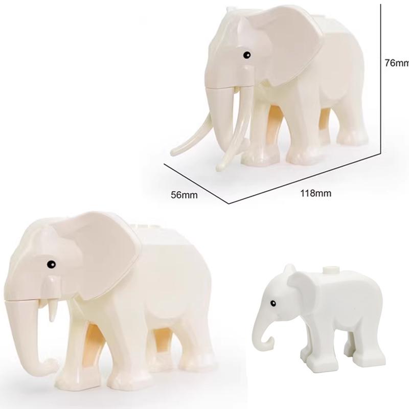MOC Animal Scene Building Blocks Zoo Elephants Giraffes Chimpanzee Camels Goats Camel Parrots Pigeon Accessories Bricks Toys N09
