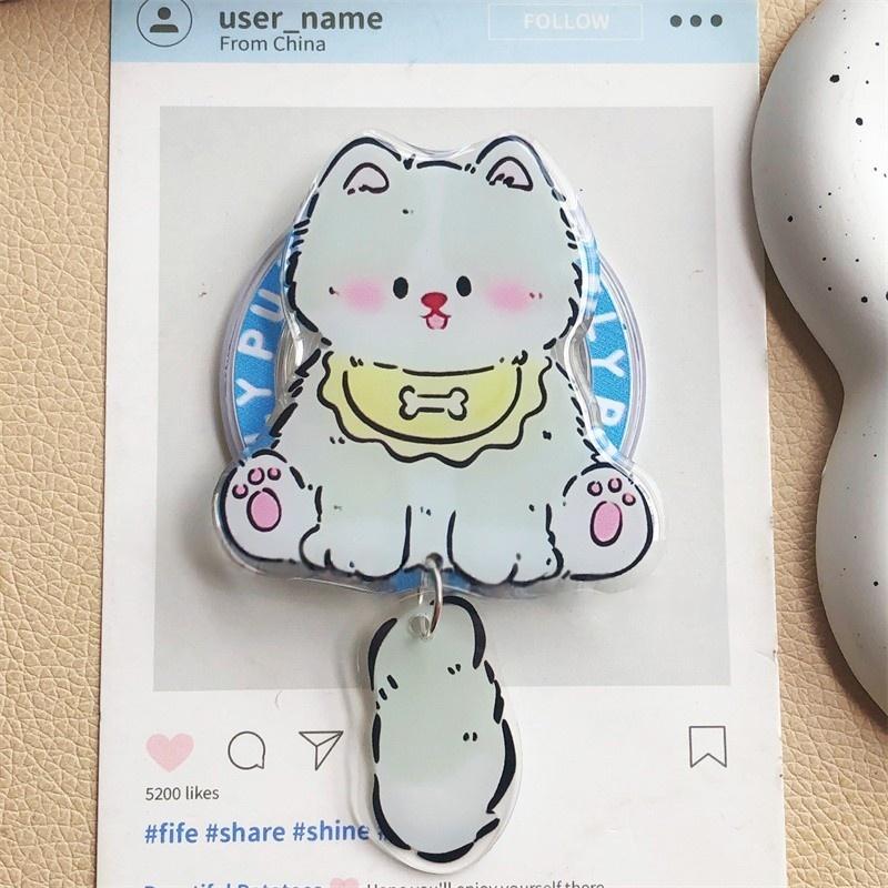 Korean Cute Kitten Puppy For Magsafe Magnetic Phone Grip Tok Griptok Stand For iPhone 16 Wireless Charging Case Ring Holder