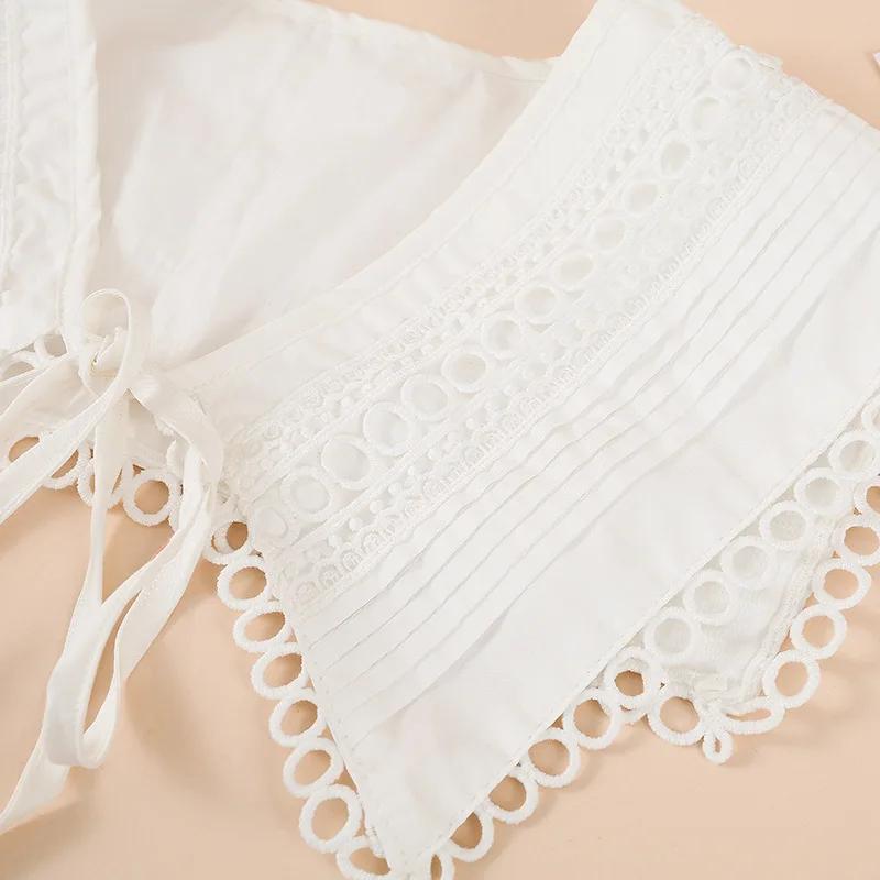 Women's White Polyester False Collar for Sweater Dress Wedding Dress Shirt Detachable Collars Female Removable Fake Collar