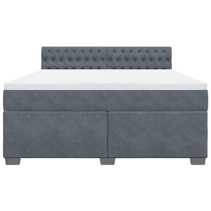 Maison Exclusive - Sommier à lattes de lit et matelas Gris foncé 180x200cm Velours
