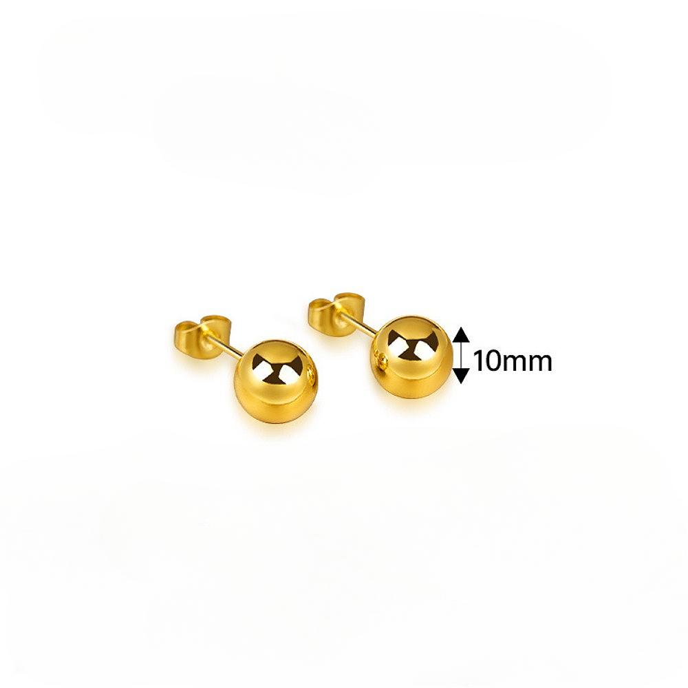 

2-10 мм круглые серьги из бисера для мужчин и женщин из нержавеющей стали модные аксессуары ювелирные изделия подарки 10mm золотой