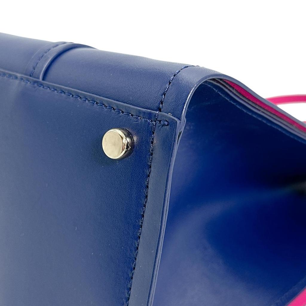 Kate Spade Small Elodie Arbor Handbag Leather Blue X Pink Women Used