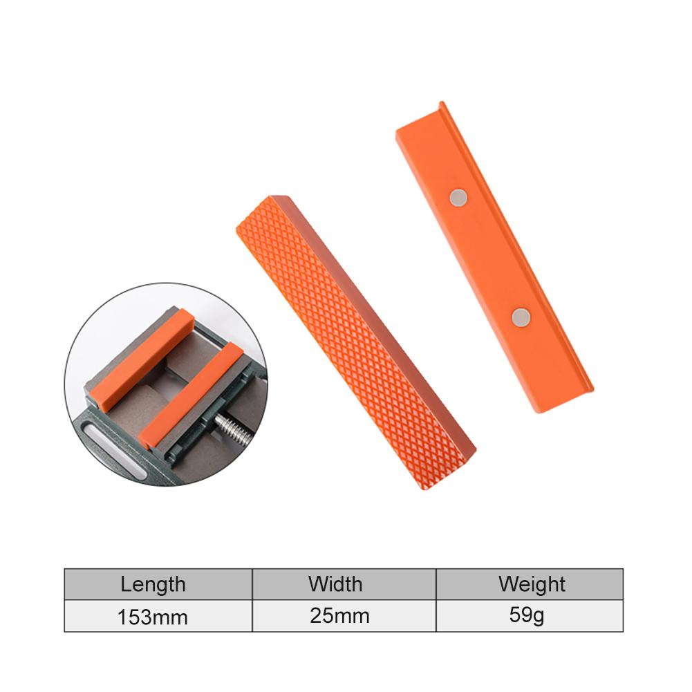2x Grips Bench Vise Accessories Protector Magnetic Soft Vise Jaws Pad for Metal Vise Multi-groove Mill Cutter Vise Holder