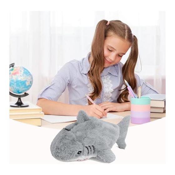 Plush Pencil Case, Cute Shark Stuffed Pencil Case, Convenient, Dustproof, Durable and Lightweight, Animal Pencil Case, Large Capacity, Pencil Case,