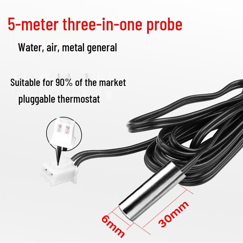 Waterproof High-Precision Thermostat Probe with Plug and Magnetic Air Head