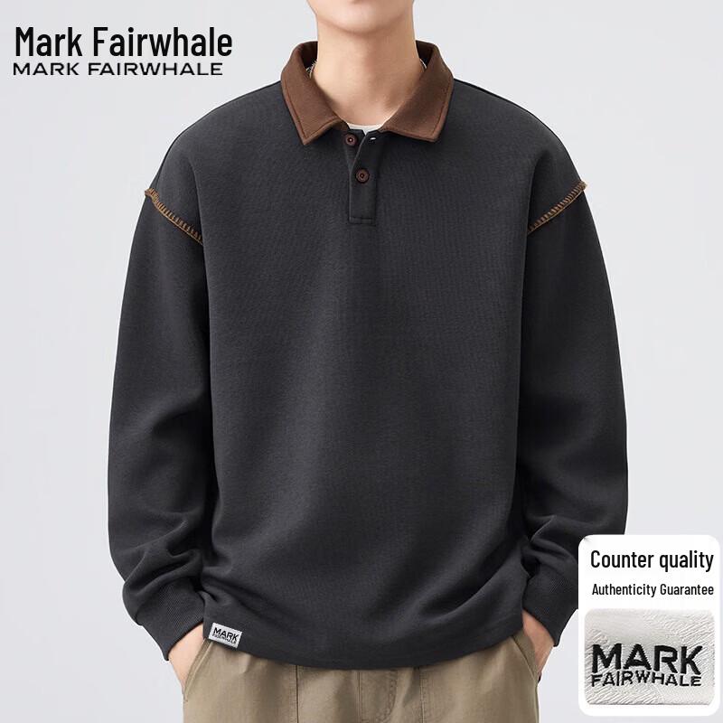 Mark Fairwhale Men's Lapel Long Sleeve T-Shirt