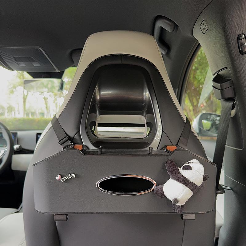 Aufbewahrungsbox für die Rücksitzlehne mit Taschentuchhalter & Getränkehalter - Multifunktionaler Organizer
