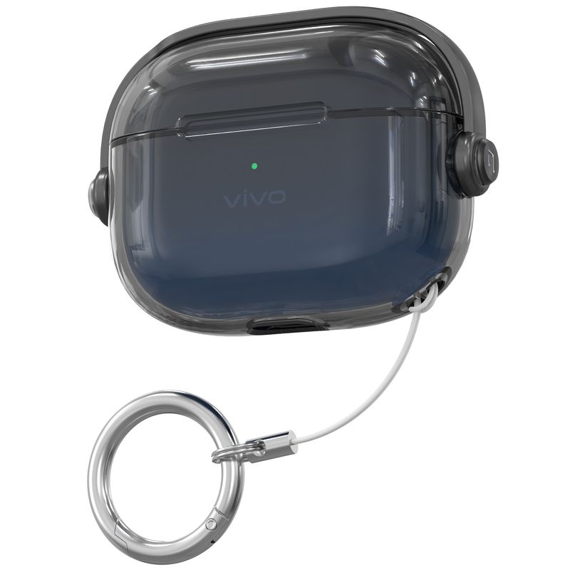 

Case Creative Stand Anti-Lost Protective Case Full Cover Transparent Soft Case Iqootws2 Earphone Sleeves Anti-Fall Lock Protective Case Anti-Fall iQOO TWS 2 Black