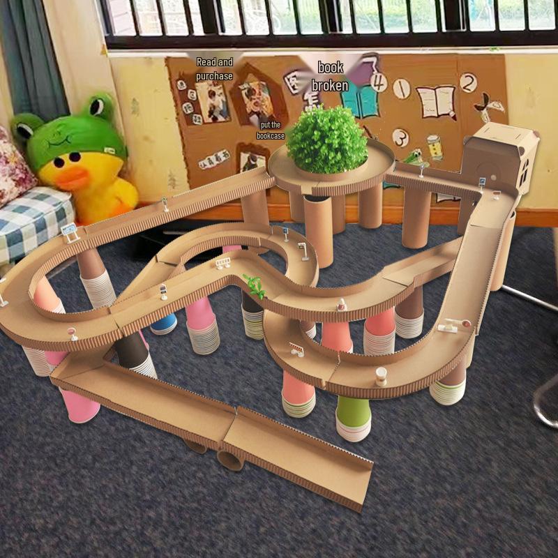 Cardboard Traffic Track Educational Toy for Kindergarten Art & Play Area