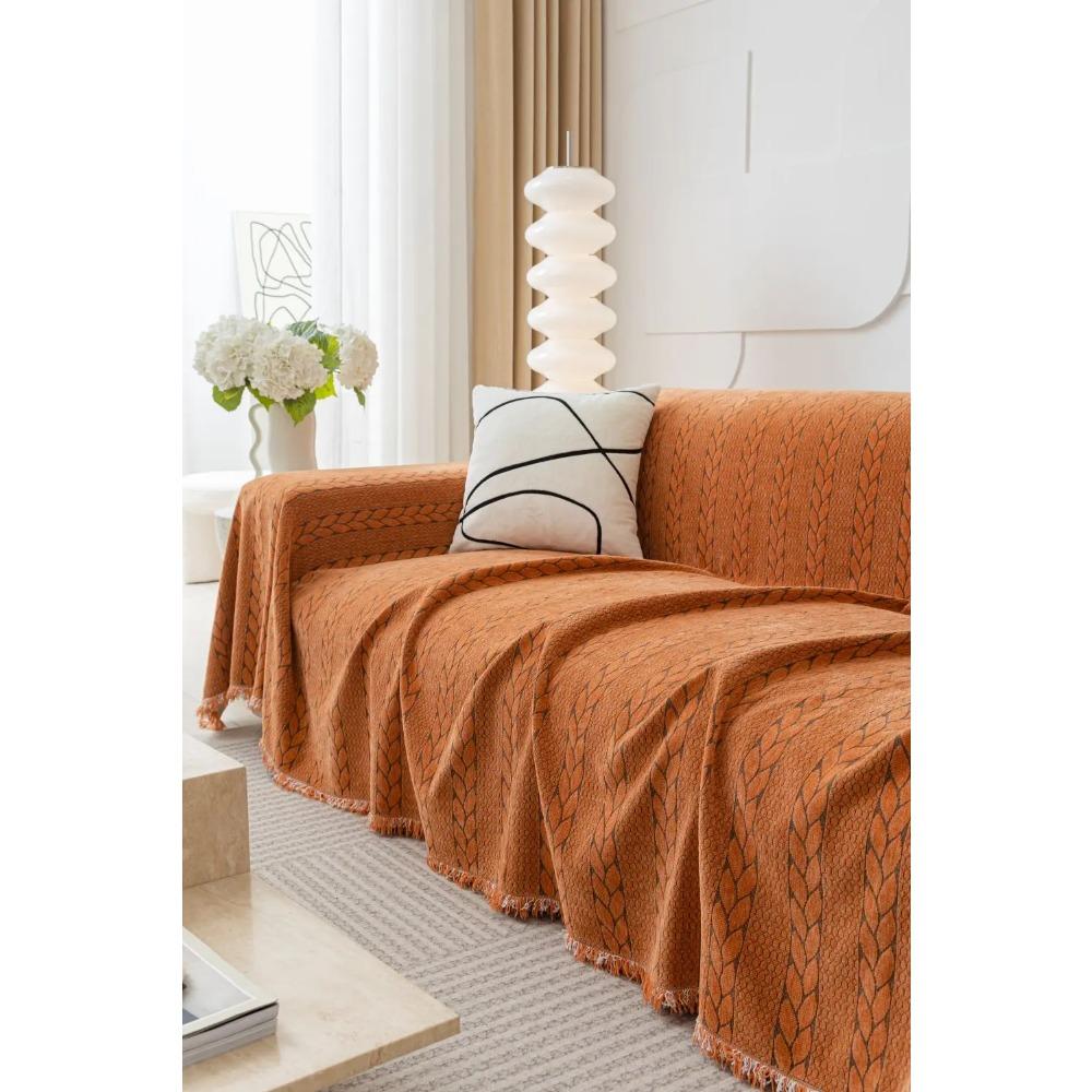 Sofa Cushion Cover Double Side Couch Cover Chenille Wheatear Pattern Sofa Slipcover housse canapé 3 places inclinable