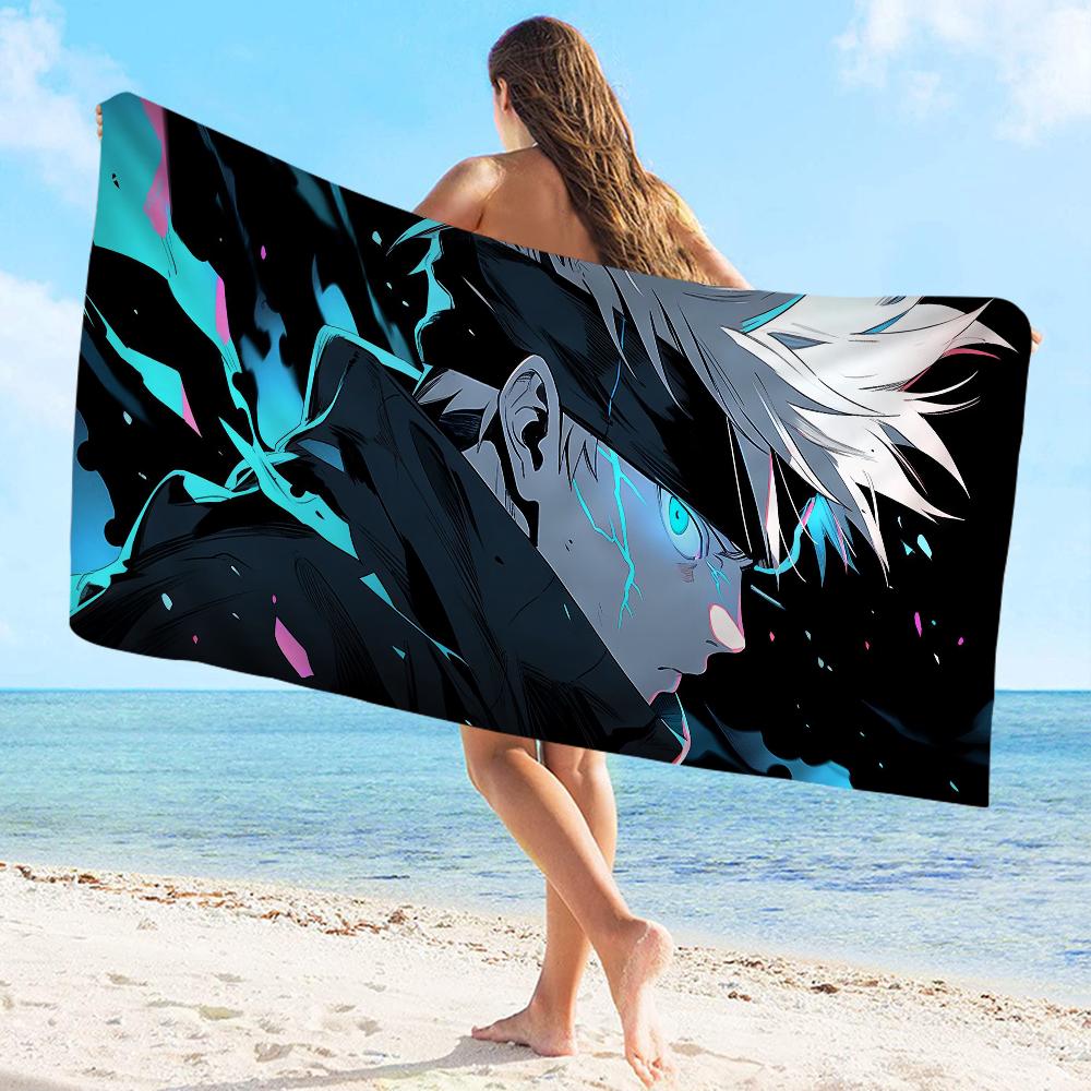 Anime Jujutsu Kaisen Gojo Satoru Towel Microfiber Beach Towel Absorbent Quick dry Soft Yoga Swimming Resort Mountain Climbing