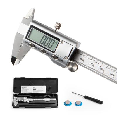 SCITOOLS 150mm Digital Stainless Precision Caliper Includes Storage LCD Display with Large Zero Set Inner and Outer and Step Shock Auto Power Spare