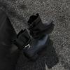 Retro temperament fashion sleeve two wear square head short boots women's belt buckle thick heel bundle fashion Martin boots