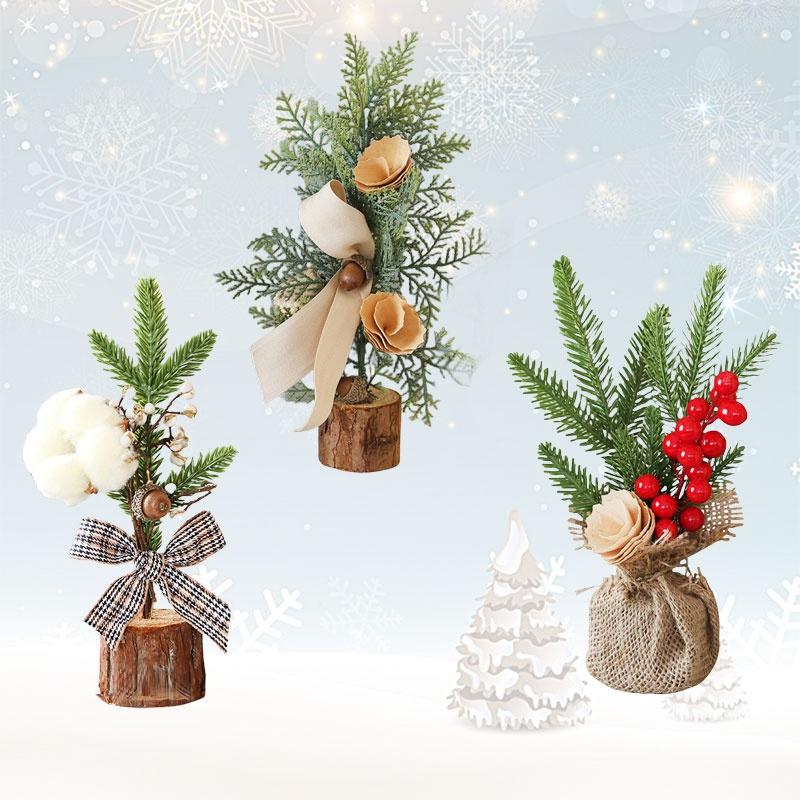 25cm Christmas Decoration Mini Christmas Tree Ornament For Desktop Window Display