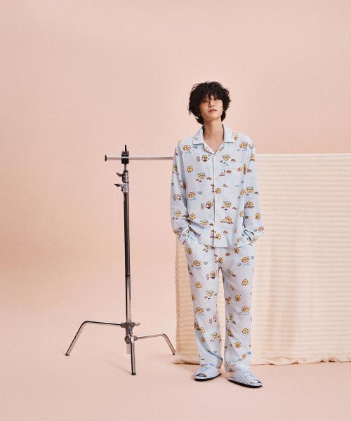 

[SPAO] Длинный пижамный комплект с мишками Рилаккума Свободное время (Светло-синий)_SPPPG23U04 [Отправлено из Кореи] 100% Оригинал Light Blue - S