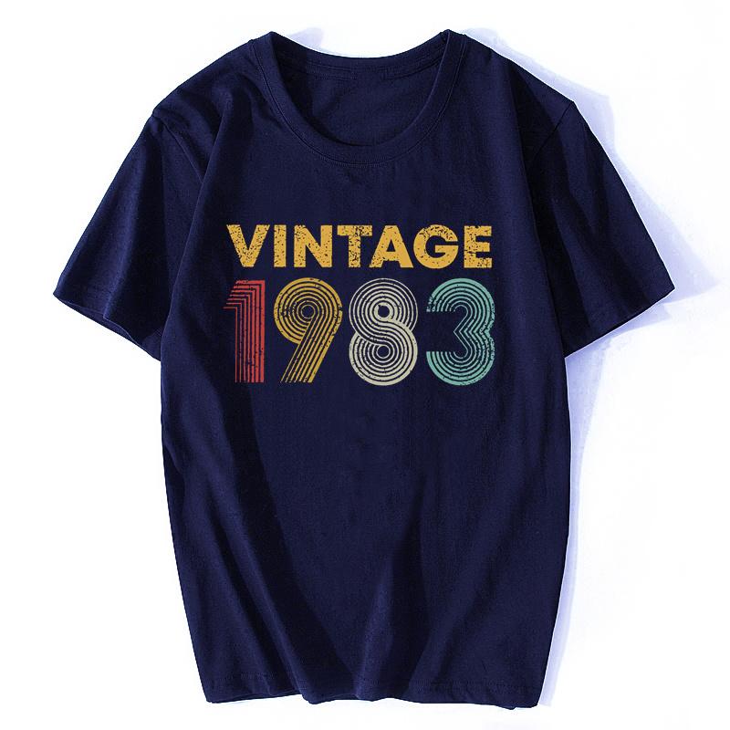 Retro Vintage 1983 Tshirt Men O-neck Short Sleeved 37 Years Old Born In 1983 Shirt 37th Birthday Summer T-shirt Cotton Tee Top