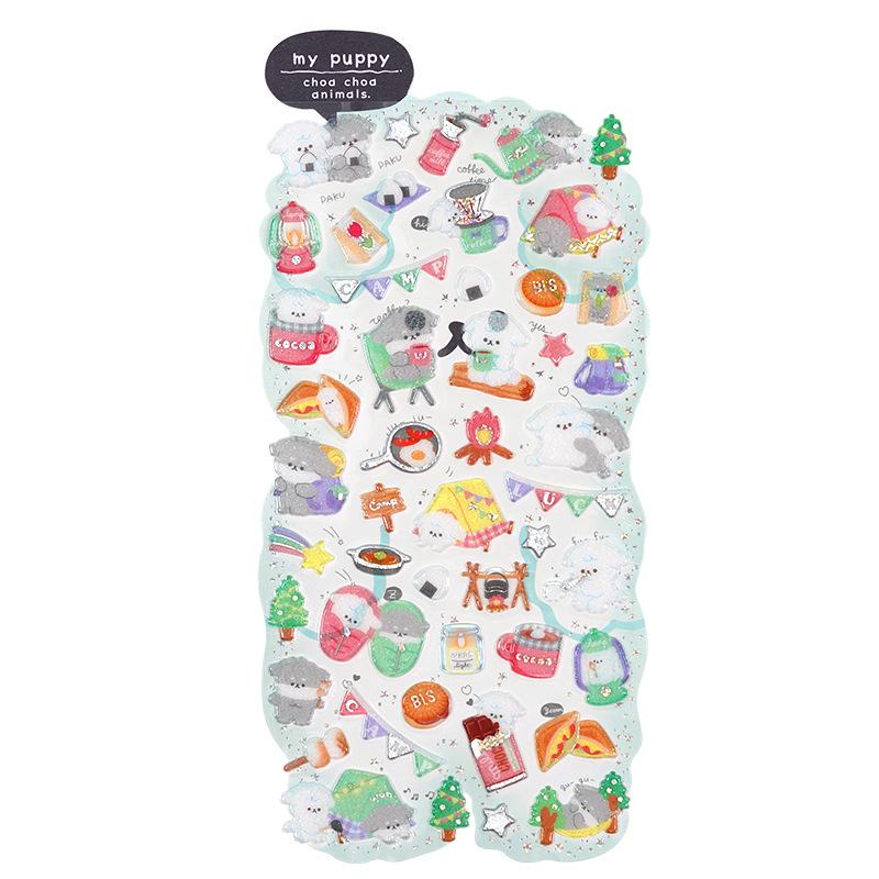 Viral Japanese Style Cute Animal Cartoon Stickers 1pcs Crystal Waterproof Decals for Children Reward Handmade Decoration
