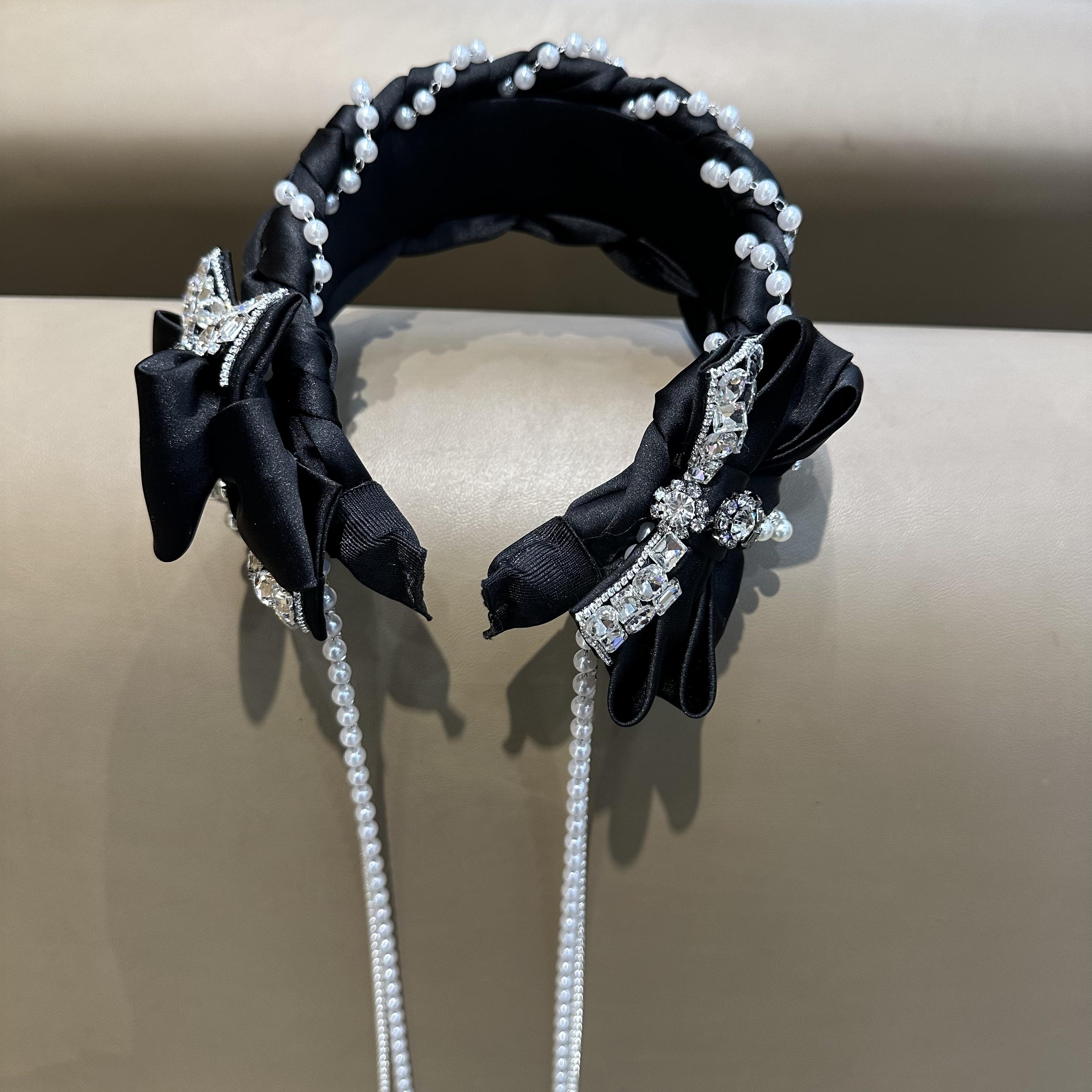 

Роскошный ободок с инкрустацией бриллиантами, заплетенный жгут из жареного теста, модные аксессуары для волос, женский ободок с широким краем, повязка для волос, обруч