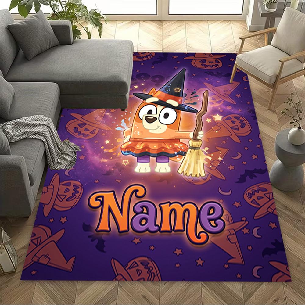 Halloween Pumpkin Adventure Customize Your Name Floor Rug Office Rug Suitable for Study Room Dining Room Outdoor Foyer Antislip Carpet