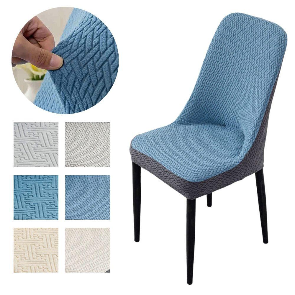 Anti-slip Dining Chair Cover Curved Stool Slipcover Integrated Seat Cover  for Home Decoration