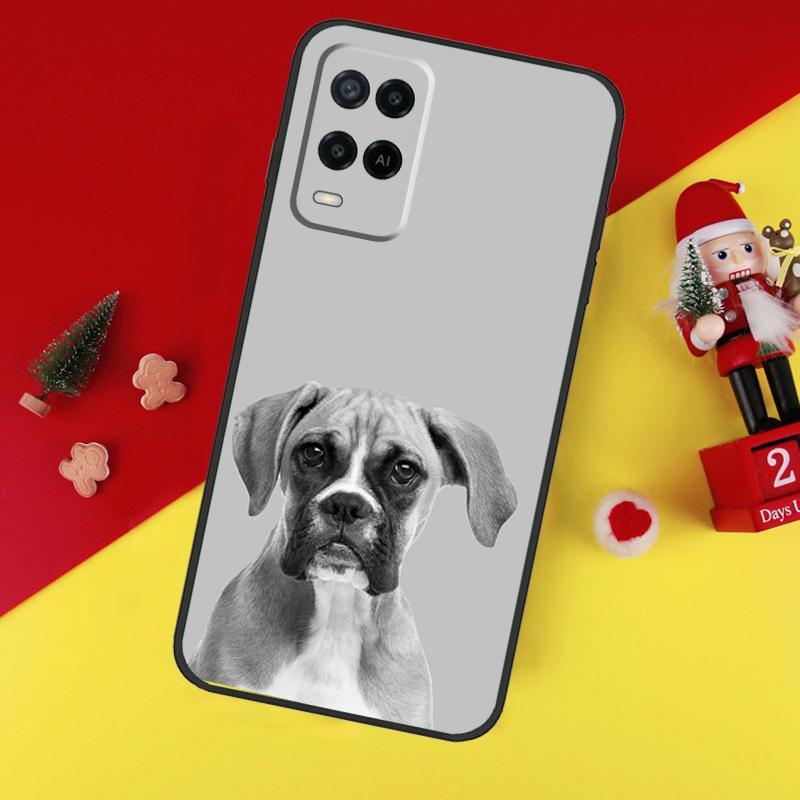 Cute Boxer Dog Puppy Case For Oppo A80 A60 A40 A15 A16 A17 A57 A94 A74 A54 A76 A96 A18 A38 A58 A78 A98 A6 A5 Pro