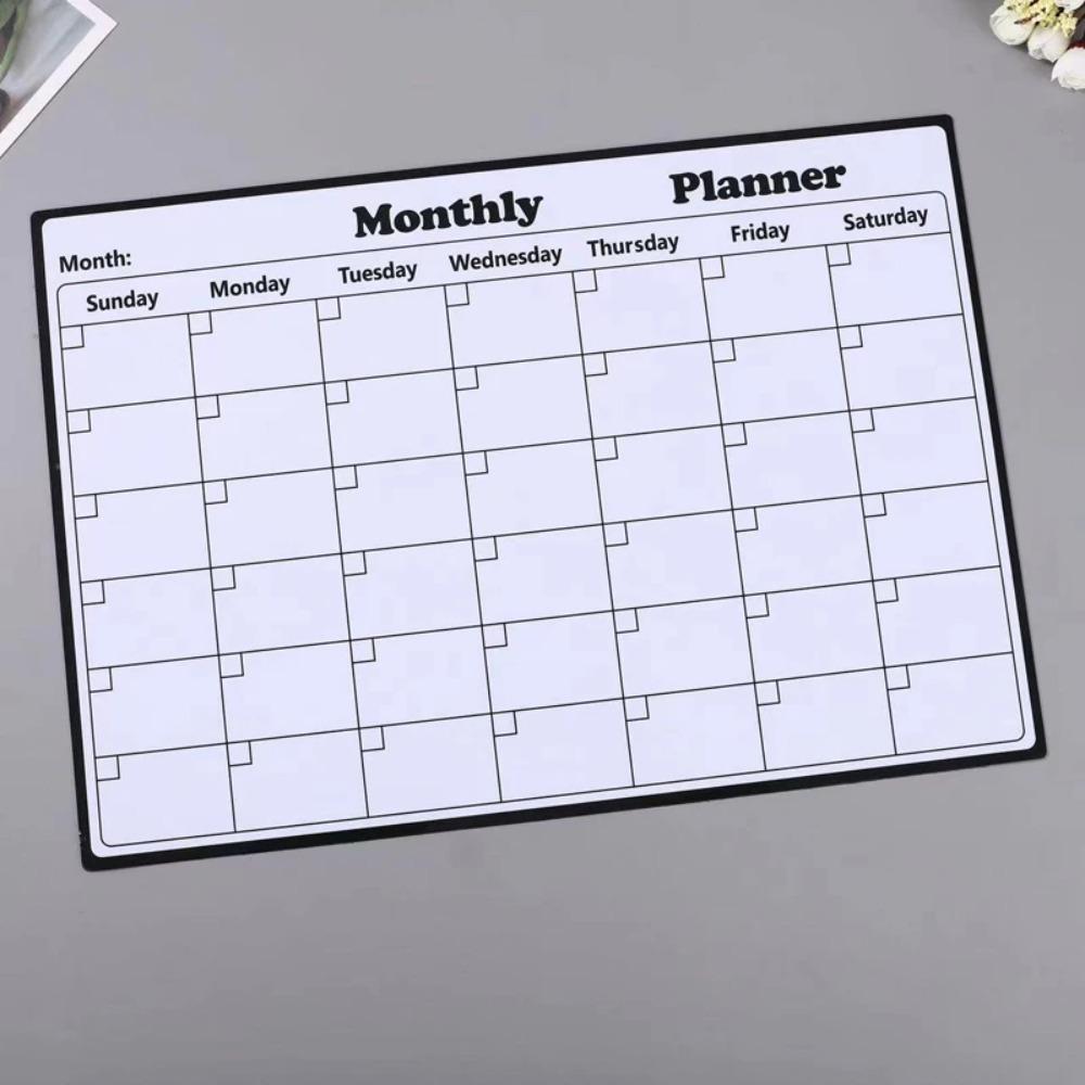 Erasable Monthly Weekly Planner Fridge Sticker Magnetic Menu Board  Self-disciplined Plan